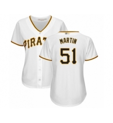 Women's Pittsburgh Pirates #51 Jason Martin Authentic White Home Cool Base Baseball Player Jersey