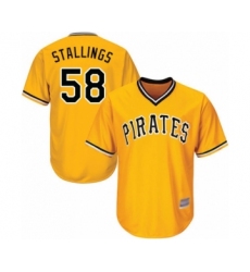 Youth Pittsburgh Pirates #58 Jacob Stallings Authentic Gold Alternate Cool Base Baseball Player Jersey