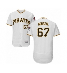 Men's Pittsburgh Pirates #67 Dario Agrazal White Home Flex Base Authentic Collection Baseball Player Jersey