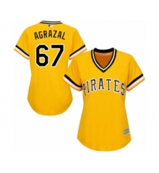 Women's Pittsburgh Pirates #67 Dario Agrazal Authentic Gold Alternate Cool Base Baseball Player Jersey