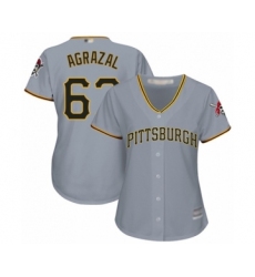Women's Pittsburgh Pirates #67 Dario Agrazal Authentic Grey Road Cool Base Baseball Player Jersey
