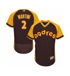 Men's San Diego Padres #2 Nick Martini Brown Alternate Cooperstown Authentic Collection Flex Base Baseball Player Jersey