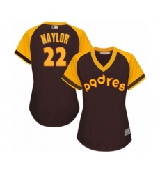 Women's San Diego Padres #22 Josh Naylor Authentic Brown Alternate Cooperstown Cool Base Baseball Player Jersey