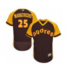 Men's San Diego Padres #25 Nick Margevicius Brown Alternate Cooperstown Authentic Collection Flex Base Baseball Player Jersey