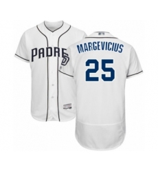 Men's San Diego Padres #25 Nick Margevicius White Home Flex Base Authentic Collection Baseball Player Jersey