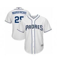Youth San Diego Padres #25 Nick Margevicius Authentic White Home Cool Base Baseball Player Jersey