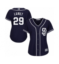 Women's San Diego Padres #29 Dinelson Lamet Authentic Navy Blue Alternate 1 Cool Base Baseball Player Jersey