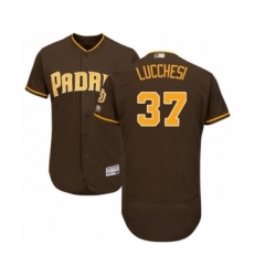 Men's San Diego Padres #37 Joey Lucchesi Brown Alternate Flex Base Authentic Collection Baseball Player Jersey