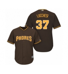 Youth San Diego Padres #37 Joey Lucchesi Authentic Brown Alternate Cool Base Baseball Player Jersey