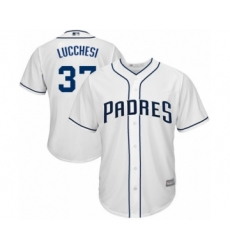 Youth San Diego Padres #37 Joey Lucchesi Authentic White Home Cool Base Baseball Player Jersey