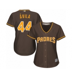 Women's San Diego Padres #44 Pedro Avila Authentic Brown Alternate Cool Base Baseball Player Jersey