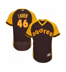 Men's San Diego Padres #46 Eric Lauer Brown Alternate Cooperstown Authentic Collection Flex Base Baseball Player Jersey