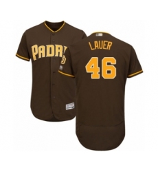 Men's San Diego Padres #46 Eric Lauer Brown Alternate Flex Base Authentic Collection Baseball Player Jersey