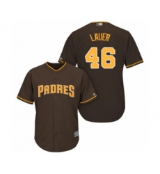Youth San Diego Padres #46 Eric Lauer Authentic Brown Alternate Cool Base Baseball Player Jersey