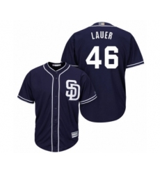 Youth San Diego Padres #46 Eric Lauer Authentic Navy Blue Alternate 1 Cool Base Baseball Player Jersey