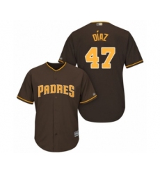 Youth San Diego Padres #47 Miguel Diaz Authentic Brown Alternate Cool Base Baseball Player Jersey