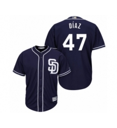 Youth San Diego Padres #47 Miguel Diaz Authentic Navy Blue Alternate 1 Cool Base Baseball Player Jersey