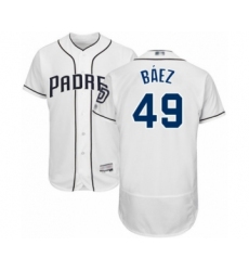 Men's San Diego Padres #49 Michel Baez White Home Flex Base Authentic Collection Baseball Player Jersey