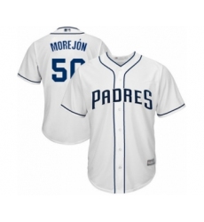 Youth San Diego Padres #50 Adrian Morejon Authentic White Home Cool Base Baseball Player Jersey