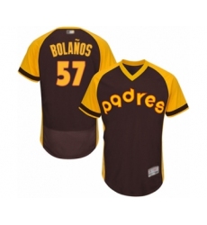Men's San Diego Padres #57 Ronald Bolanos Brown Alternate Cooperstown Authentic Collection Flex Base Baseball Player Jersey