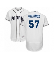 Men's San Diego Padres #57 Ronald Bolanos White Home Flex Base Authentic Collection Baseball Player Jersey