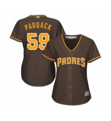Women's San Diego Padres #59 Chris Paddack Authentic Brown Alternate Cool Base Baseball Player Jersey
