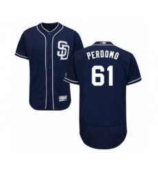 Men's San Diego Padres #61 Luis Perdomo Navy Blue Alternate Flex Base Authentic Collection Baseball Player Jersey