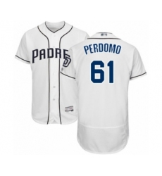 Men's San Diego Padres #61 Luis Perdomo White Home Flex Base Authentic Collection Baseball Player Jersey