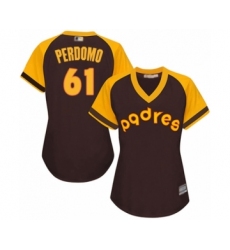 Women's San Diego Padres #61 Luis Perdomo Authentic Brown Alternate Cooperstown Cool Base Baseball Player Jersey