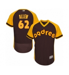 Men's San Diego Padres #62 Austin Allen Brown Alternate Cooperstown Authentic Collection Flex Base Baseball Player Jersey