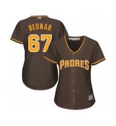 Women's San Diego Padres #67 David Bednar Authentic Brown Alternate Cool Base Baseball Player Jersey