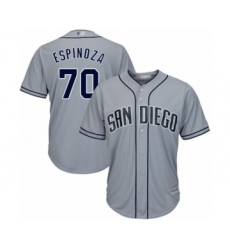 Women's San Diego Padres #70 Anderson Espinoza Authentic Grey Road Cool Base Baseball Player Jersey