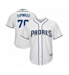 Youth San Diego Padres #70 Anderson Espinoza Authentic White Home Cool Base Baseball Player Jersey