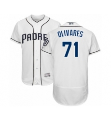 Men's San Diego Padres #71 Edward Olivares White Home Flex Base Authentic Collection Baseball Player Jersey