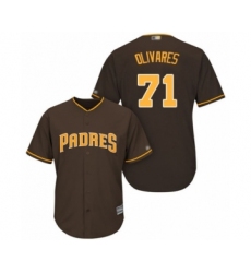 Youth San Diego Padres #71 Edward Olivares Authentic Brown Alternate Cool Base Baseball Player Jersey