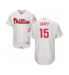 Men's Philadelphia Phillies #15 Andrew Knapp White Home Flex Base Authentic Collection Baseball Player Jersey