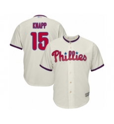 Youth Philadelphia Phillies #15 Andrew Knapp Authentic Cream Alternate Cool Base Baseball Player Jersey