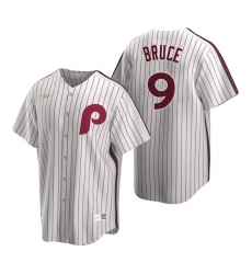 Men's Nike Philadelphia Phillies #9 Jay Bruce White Cooperstown Collection Home Stitched Baseball Jersey