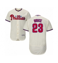 Men's Philadelphia Phillies #23 Jay Bruce Cream Alternate Flex Base Authentic Collection Baseball Player Jersey