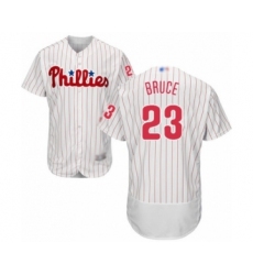 Men's Philadelphia Phillies #23 Jay Bruce White Home Flex Base Authentic Collection Baseball Player Jersey