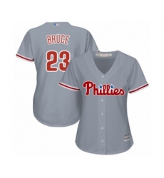 Women's Philadelphia Phillies #23 Jay Bruce Authentic Grey Road Cool Base Baseball Player Jersey