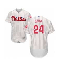 Men's Philadelphia Phillies #24 Roman Quinn White Home Flex Base Authentic Collection Baseball Player Jersey
