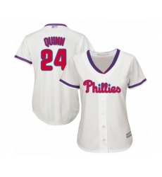 Women's Philadelphia Phillies #24 Roman Quinn Authentic Cream Alternate Cool Base Baseball Player Jersey