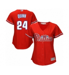 Women's Philadelphia Phillies #24 Roman Quinn Authentic Red Alternate Cool Base Baseball Player Jersey