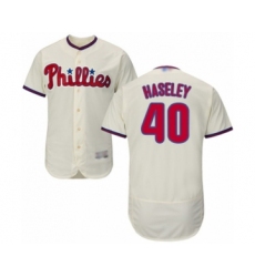 Men's Philadelphia Phillies #40 Adam Haseley Cream Alternate Flex Base Authentic Collection Baseball Player Jersey