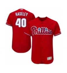 Men's Philadelphia Phillies #40 Adam Haseley Red Alternate Flex Base Authentic Collection Baseball Player Jersey