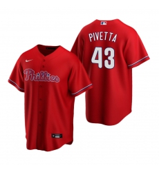 Men's Nike Philadelphia Phillies #43 Nick Pivetta Red Alternate Stitched Baseball Jersey