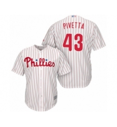 Youth Philadelphia Phillies #43 Nick Pivetta Authentic White Red Strip Home Cool Base Baseball Player Jersey