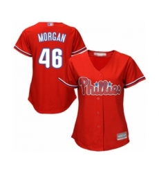 Women's Philadelphia Phillies #46 Adam Morgan Authentic Red Alternate Cool Base Baseball Player Jersey