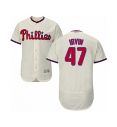 Men's Philadelphia Phillies #47 Cole Irvin Cream Alternate Flex Base Authentic Collection Baseball Player Jersey